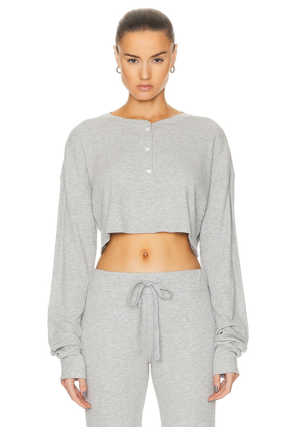 

Топ Eterne Cropped Thermal Henley, цвет Heather Grey
