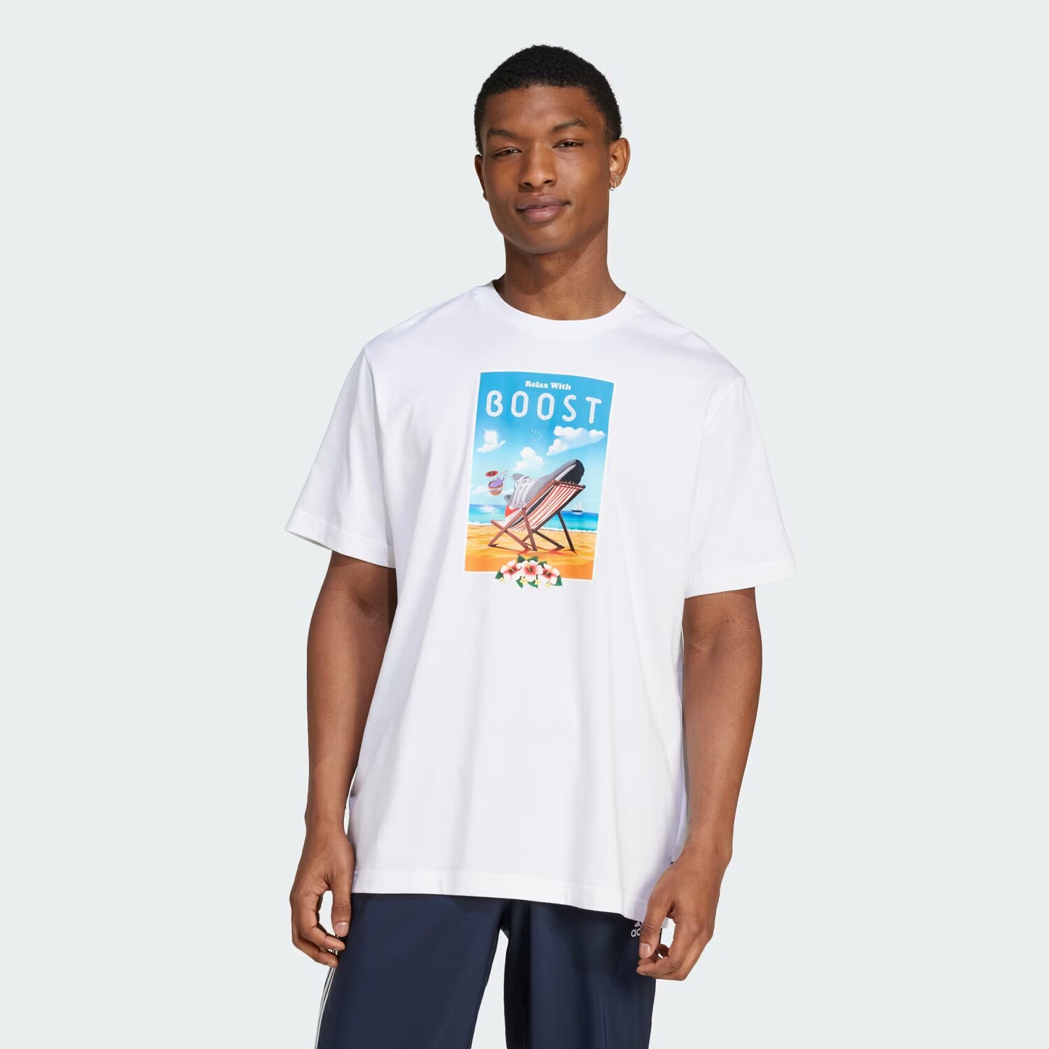 

Футболка Boost с короткими рукавами и графическим рисунком Adidas, цвет White
