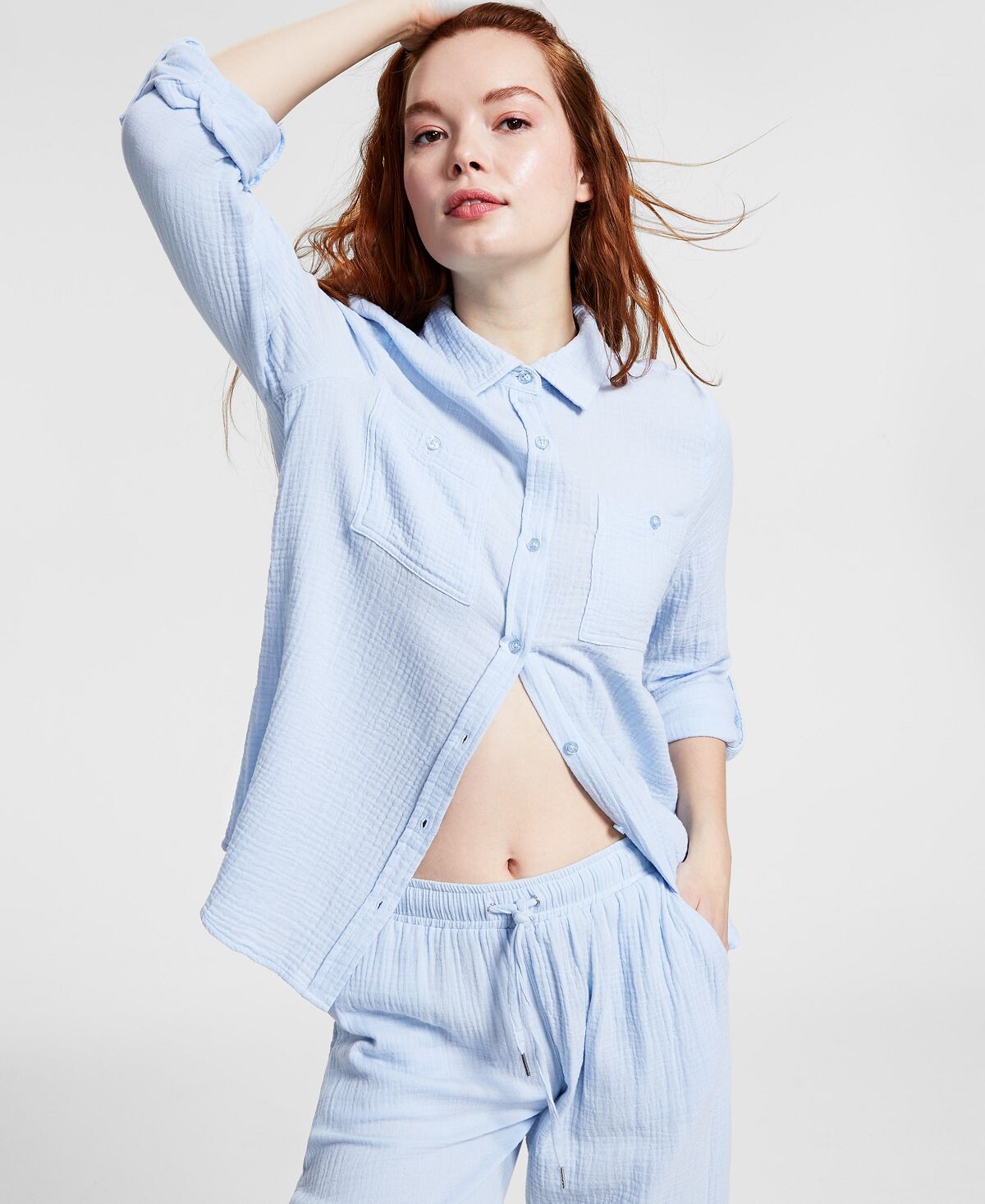 

Женская креповая рубашка на пуговицах спереди Calvin Klein Jeans
