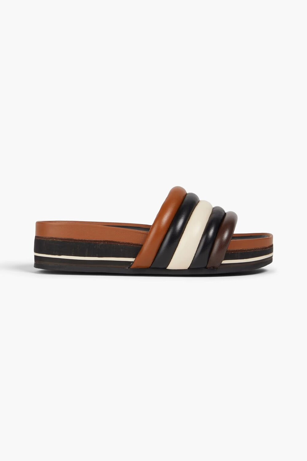 

Стеганые кожаные шлепанцы Tory Burch, шоколад