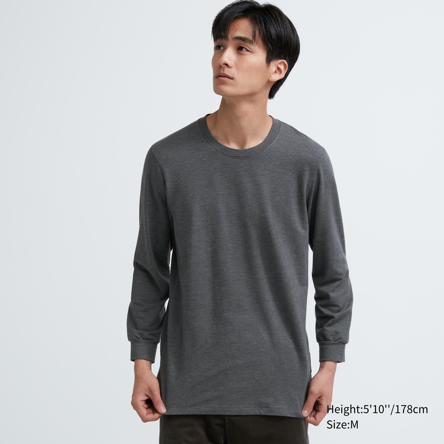 

Топ теплый Uniqlo Heattech из хлопка, темно - серый