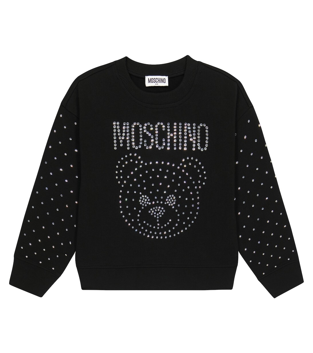 

Украшенная толстовка из смесового хлопка Moschino, черный