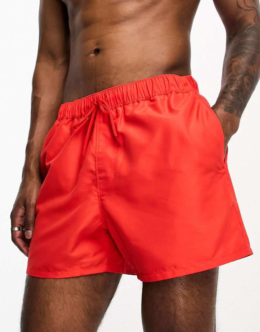 

Короткие красные шорты для плавания ASOS DESIGN