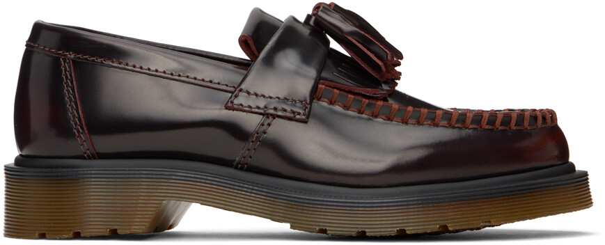 

Темно-красные кожаные лоферы с кисточками Adrian Dr. Martens