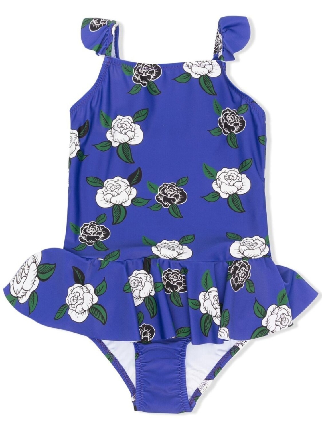

Mini Rodini купальник с оборками и принтом, синий