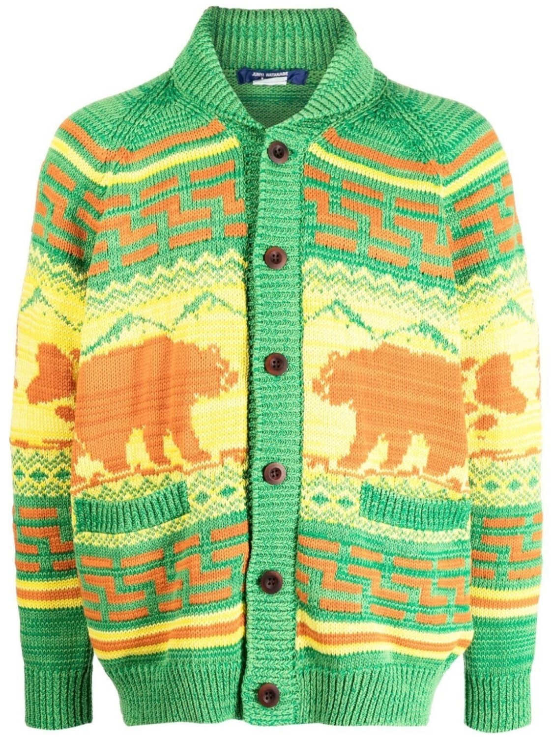 

Кардиган с узором Junya Watanabe MAN, зеленый