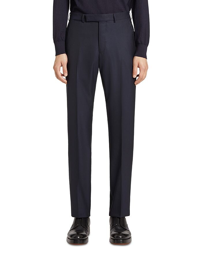 

Шерстяные брюки узкого кроя Zegna, Черный