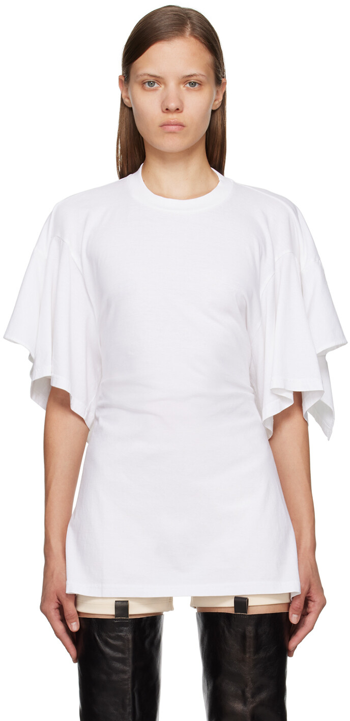 

Белая футболка с открытой спиной MM6 Maison Margiela, Белый