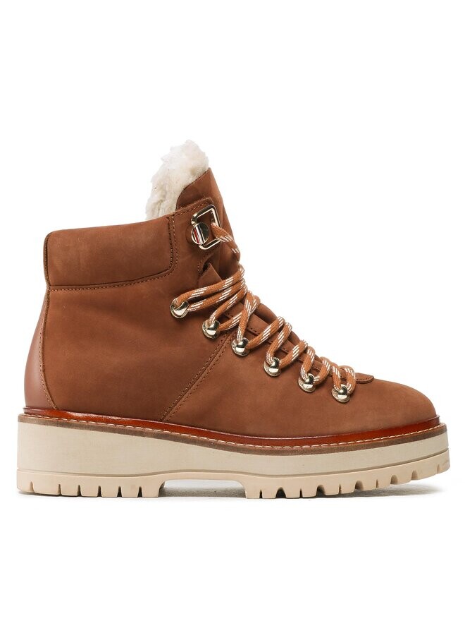 

Ботильоны на шнуровке Leather Outdoor Flat Boot Tommy Hilfiger, коричневый