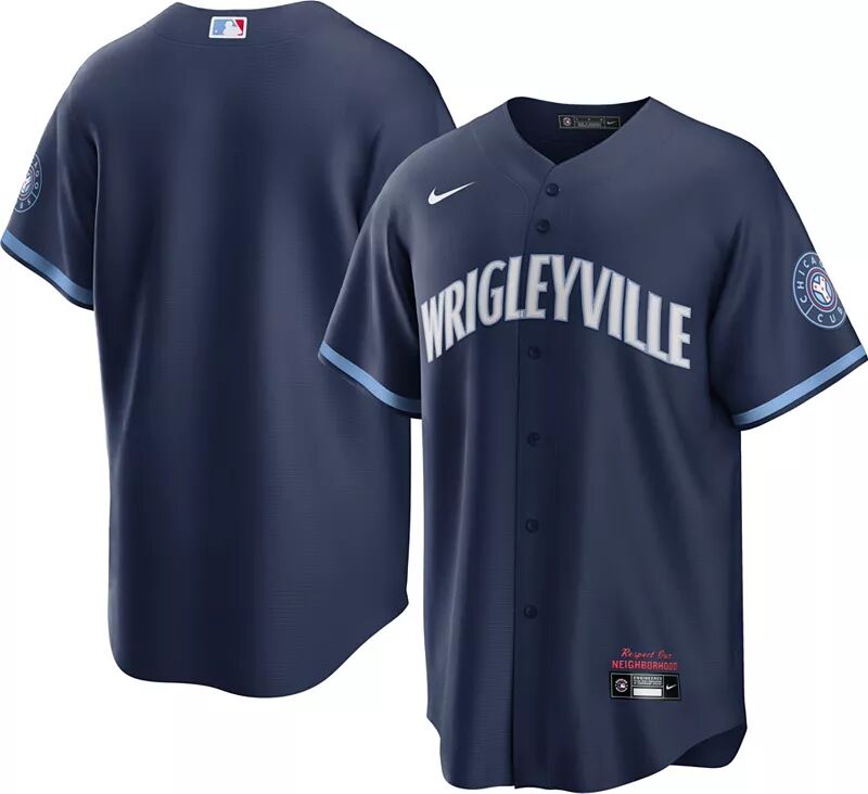 

Мужская футболка Nike Chicago Cubs Navy 2021 City Connect Cool Base