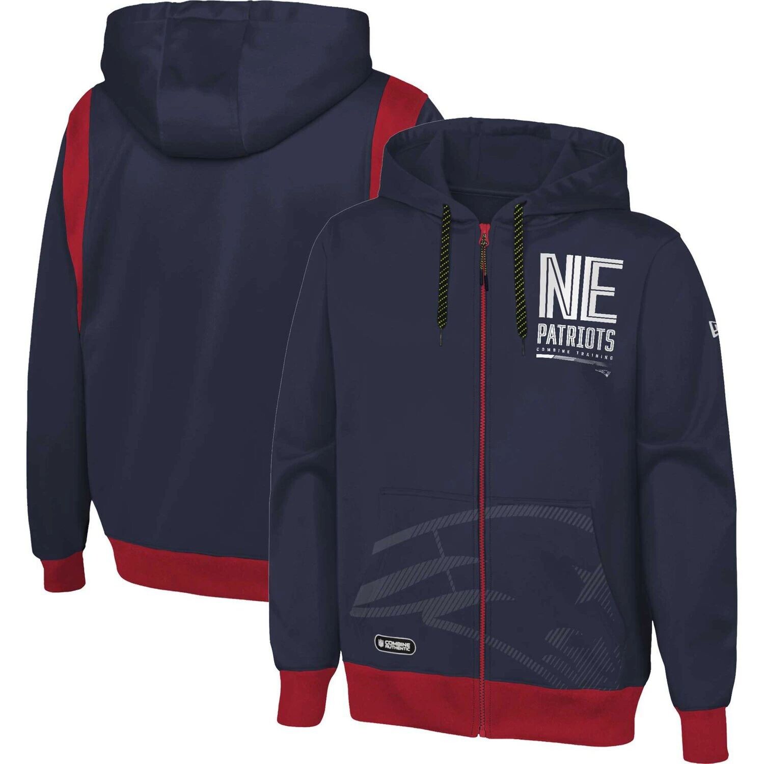 

Мужская темно-синяя толстовка с капюшоном New England Patriots с молнией во всю спину New Era, Синий
