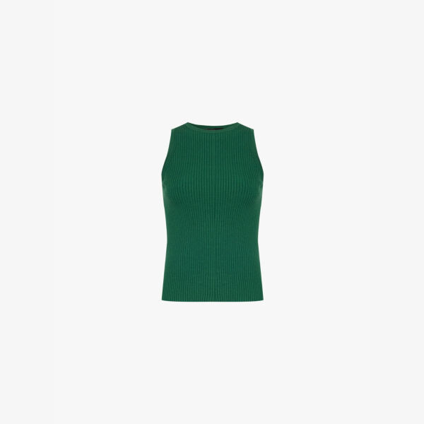 

Облегающий трикотажный топ без рукавов Weekend Max Mara, зеленый
