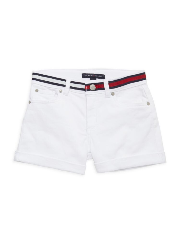 

Джинсовые шорты с подвернутыми манжетами для девочек Tommy Hilfiger, белый