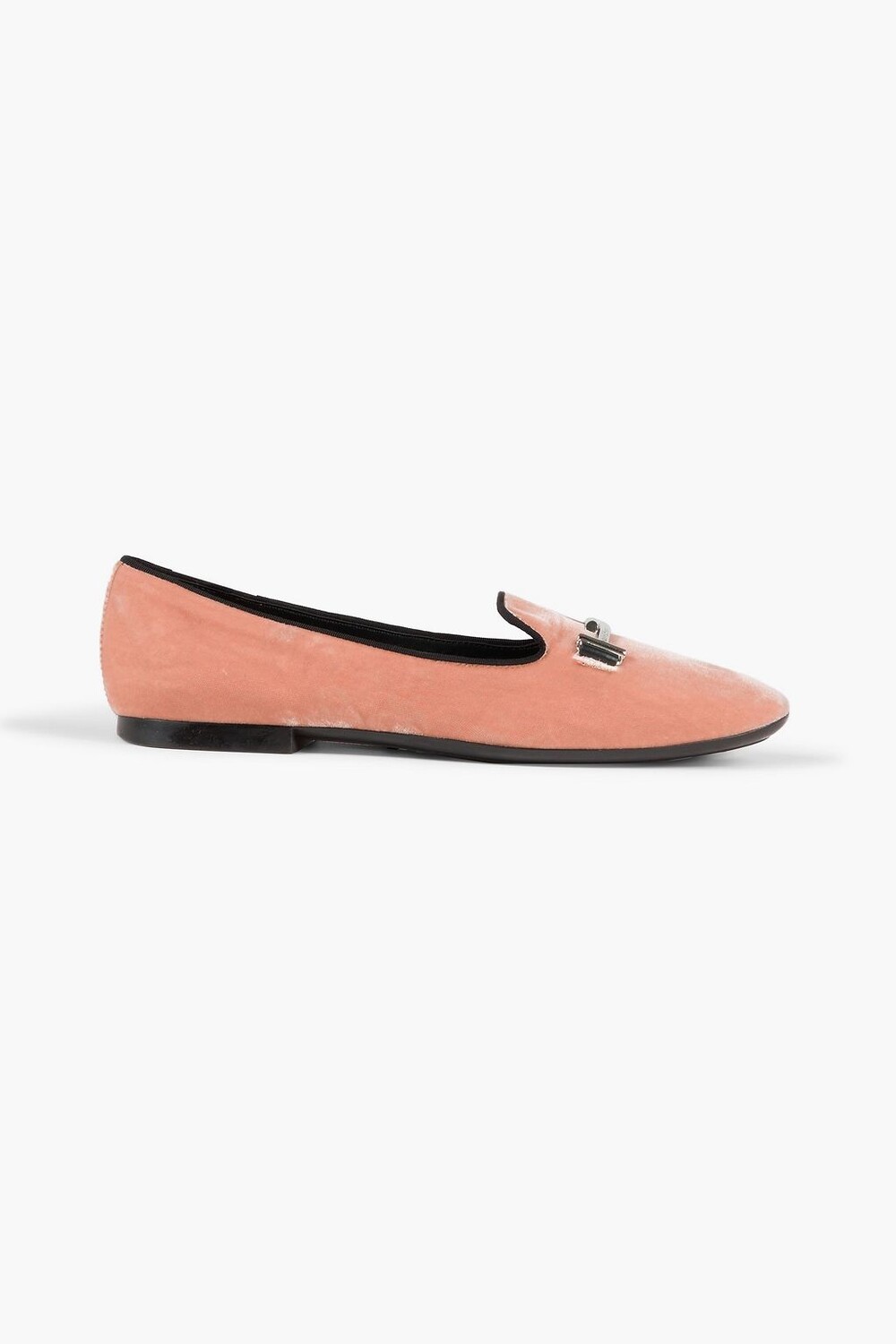 

Бархатные лоферы Double T с репсовой отделкой TOD'S, античная роза