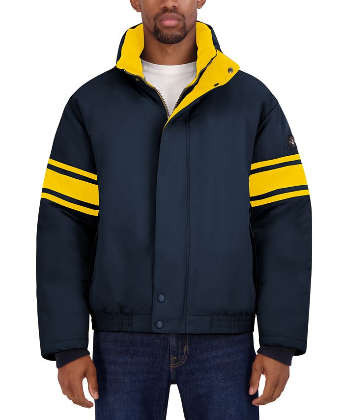 Мужская винтажная куртка-пуховик с цветными блоками Nautica, синий