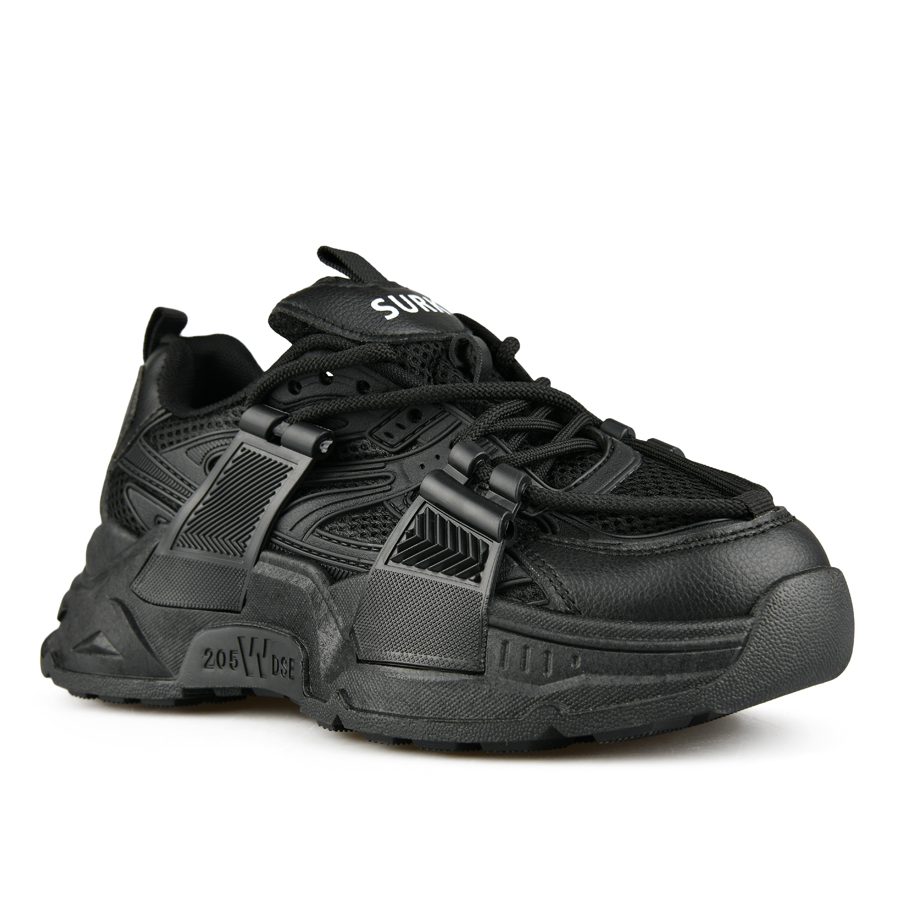 Женские кроссовки черные на платформе Tendenz