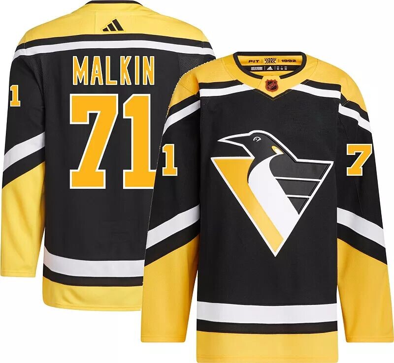 

Adidas 2022-2023 Reverse Retro Pittsburgh Penguins Evgeni Malkin #71 ADIZERO Аутентичный джерси