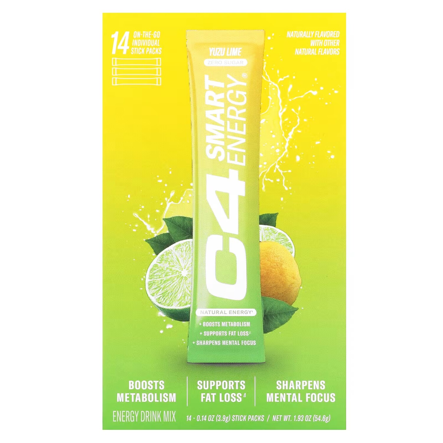 

Смесь для энергетического напитка Cellucor C4 Smart Yuzu Lime, 14 пакетиков