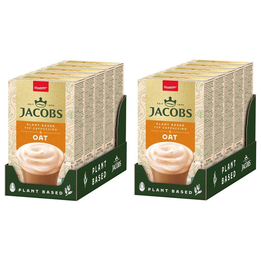 

Кофе растворимый JACOBS Lösskaffee овсяный капучино на растительной основе 10х6 стиков