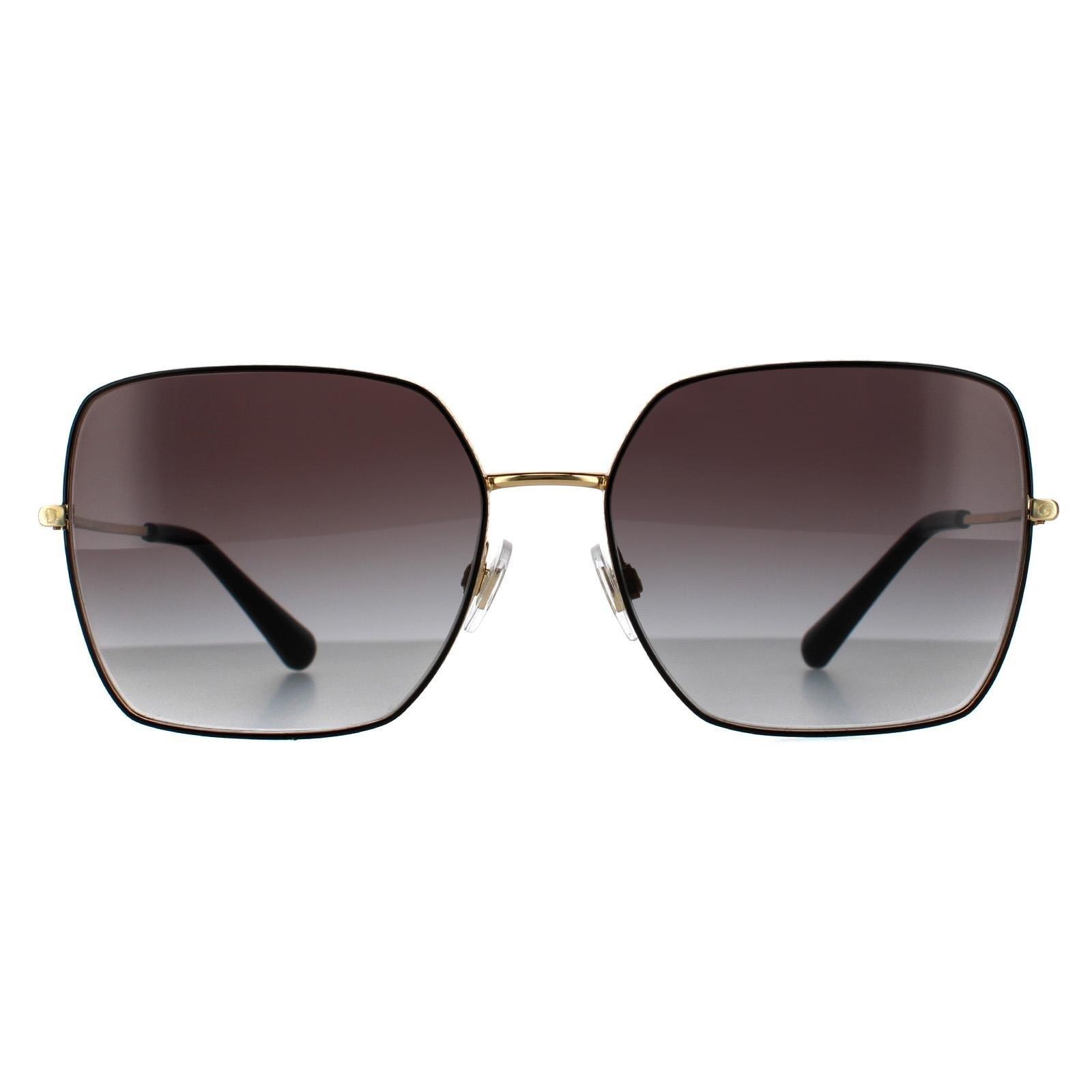 Квадратные черные, золотые, черные, серые с градиентом солнцезащитные очки DG2242 Dolce & Gabbana, черный