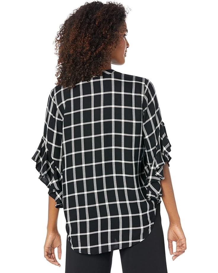 

Блуза Vince Camuto Ruffle Sleeve Pin Tuck Blouse, цвет Rich Black