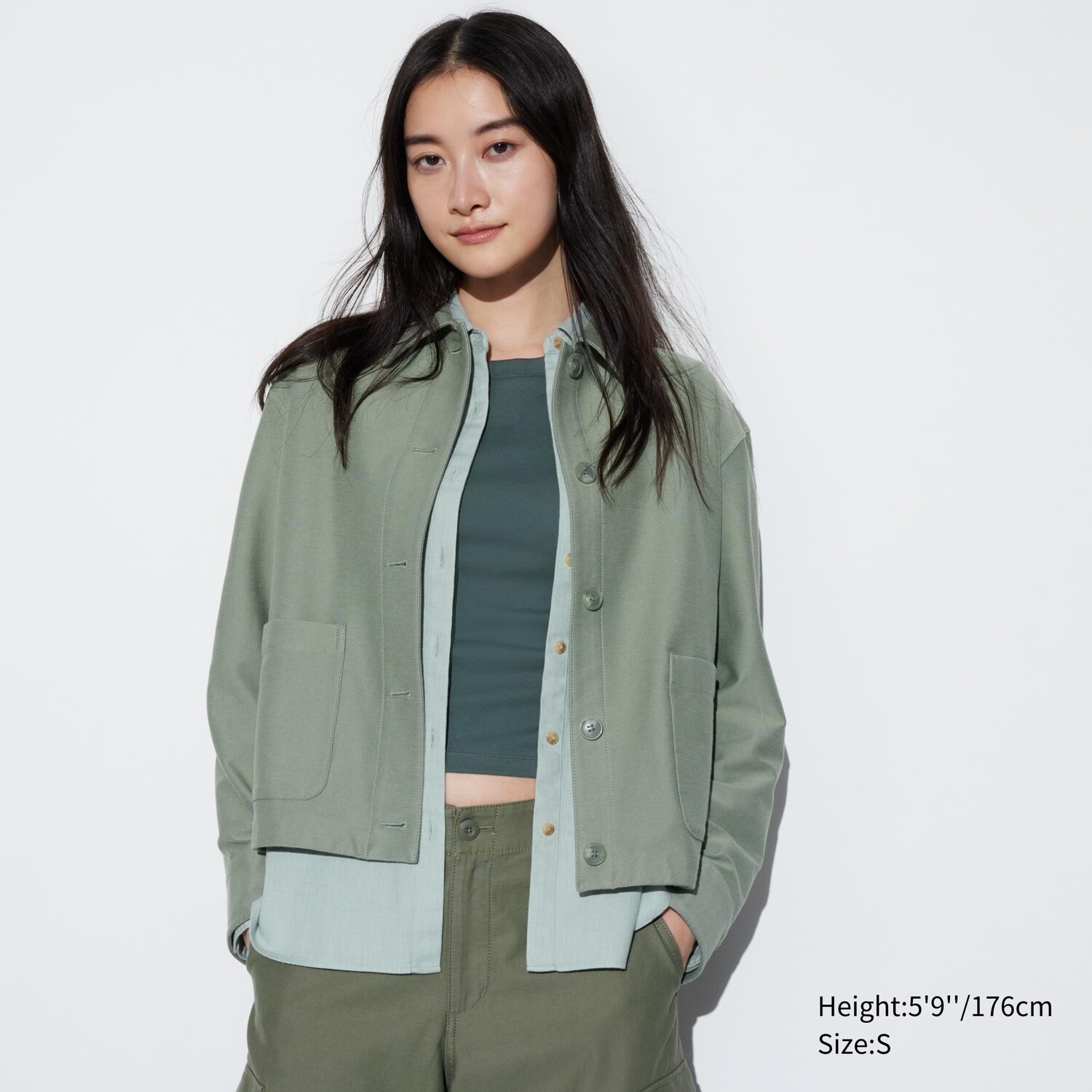 

Куртка из джерси свободного кроя UNIQLO, зеленый