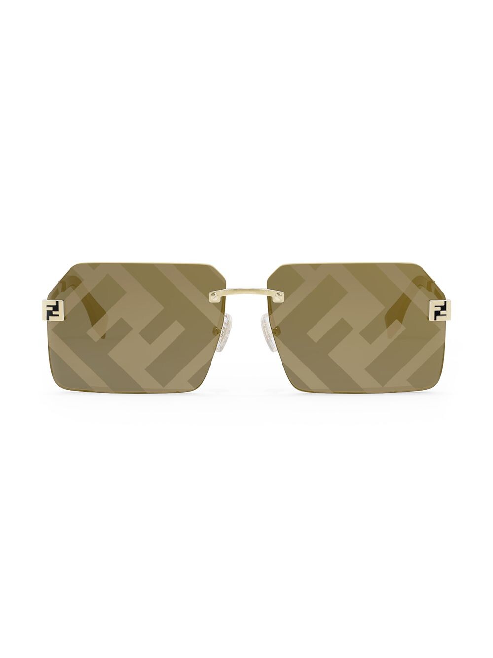 

Прямоугольные солнцезащитные очки Sky 59MM Fendi, золотой