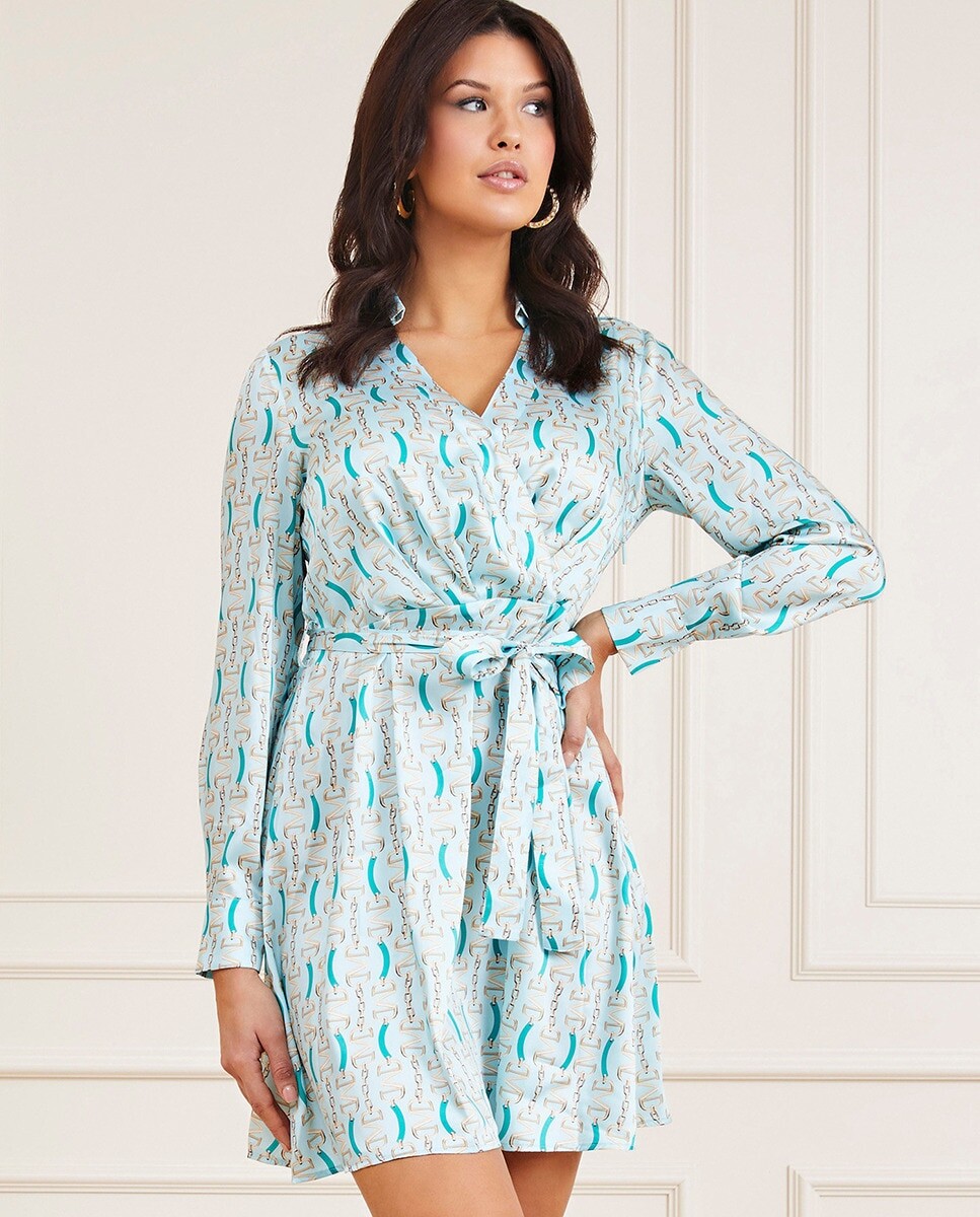 

Короткое платье с бантом Marciano by Guess, светло-синий