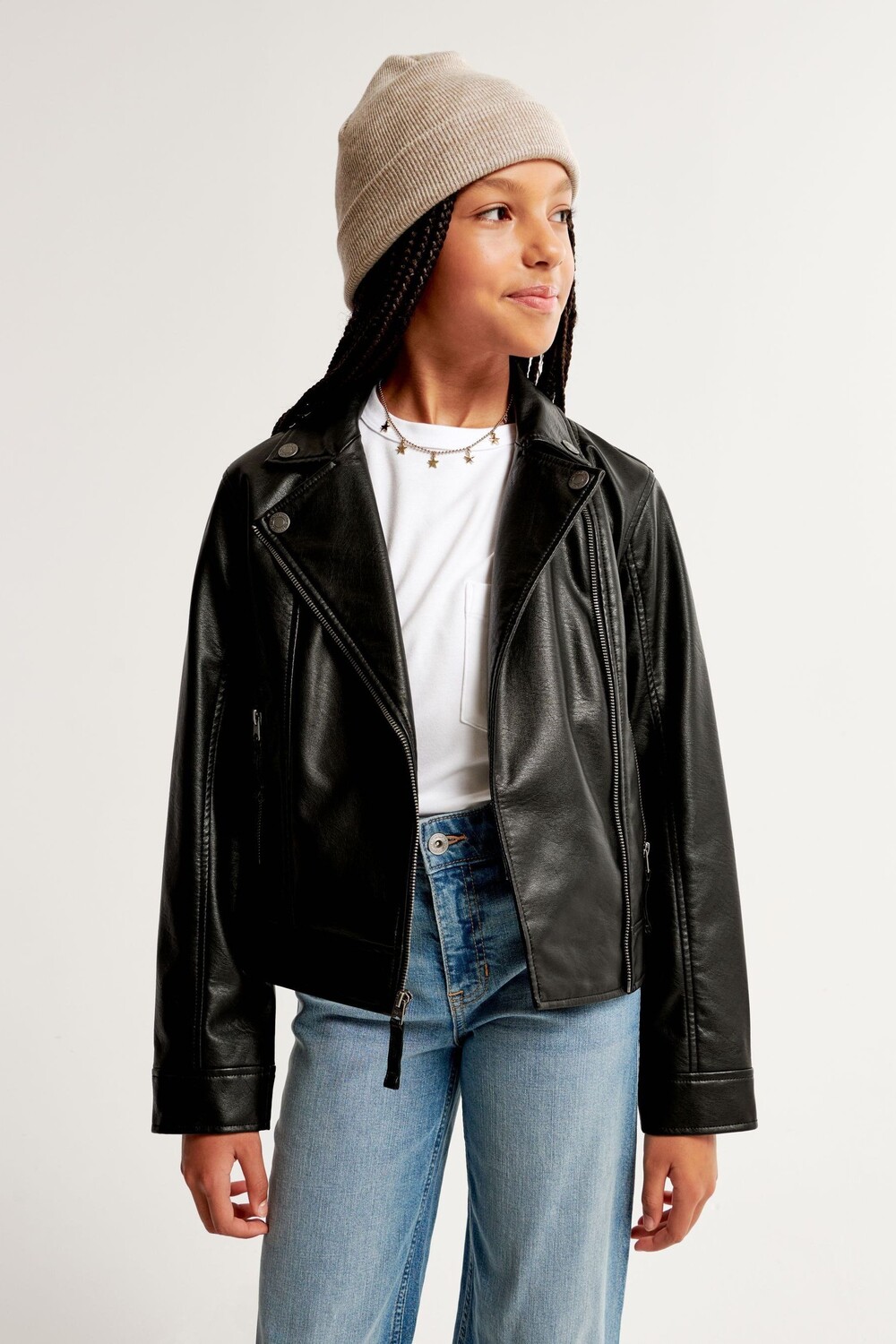 

Косуха из искусственной кожи Abercrombie & Fitch, черный
