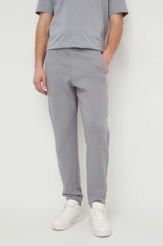 Хлопковые спортивные штаны Armani Exchange, серый