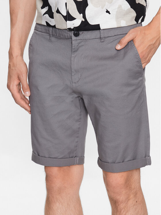 Тканевые шорты узкого кроя Tom Tailor Denim, серый тканевые брюки узкого кроя tom tailor denim серый