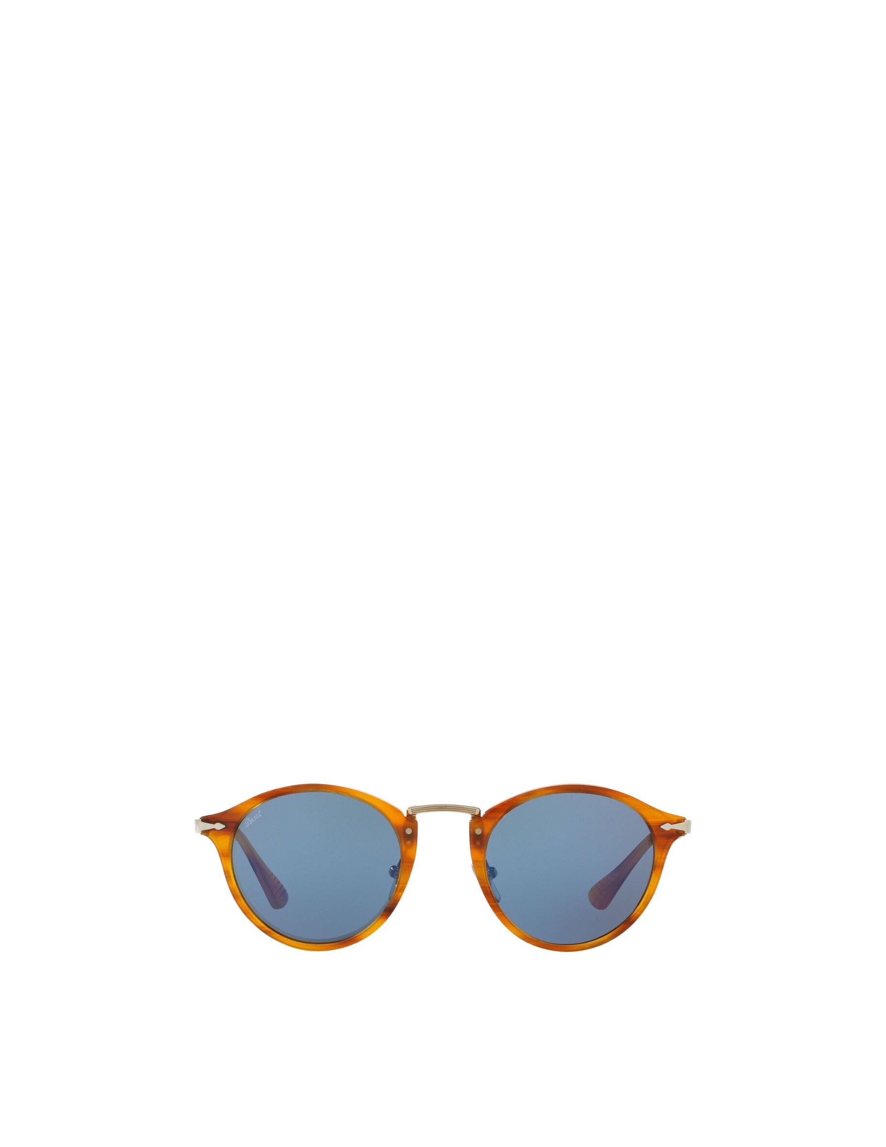 Солнцезащитные очки в круглой оправе Persol, цвет Striped Brown