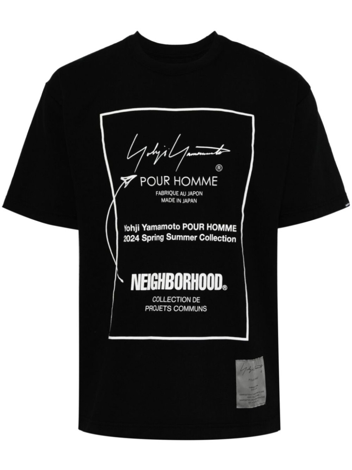 

Yohji Yamamoto футболка с логотипом из коллаборации с Neighborhood, черный
