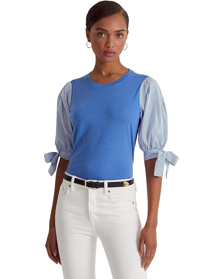 

Футболка LAUREN Ralph Lauren Jersey Puff-Sleeve, синий