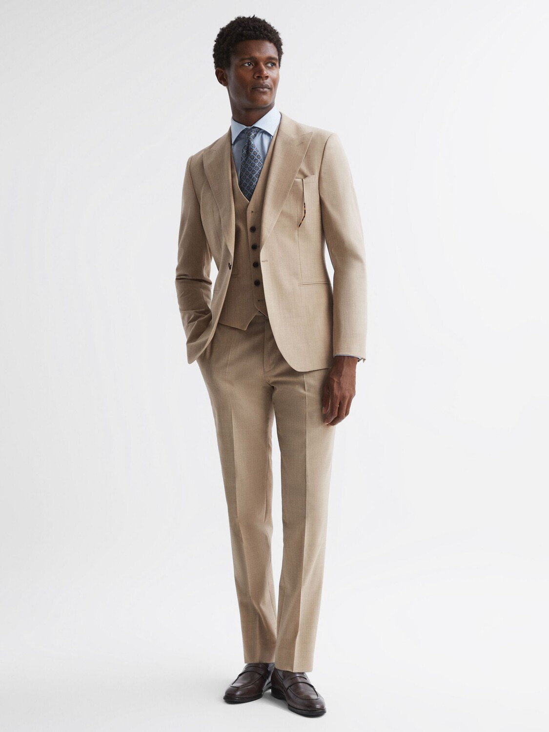

Брюки Reiss Wish из смесовой шерсти, овсяный