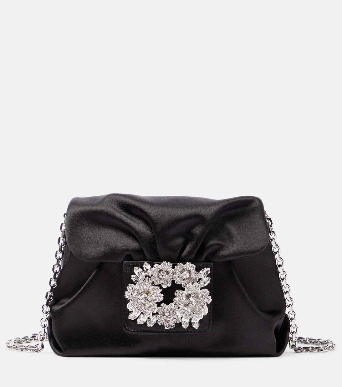 

Атласная сумка на плечо Bouquet с декором Roger Vivier, черный