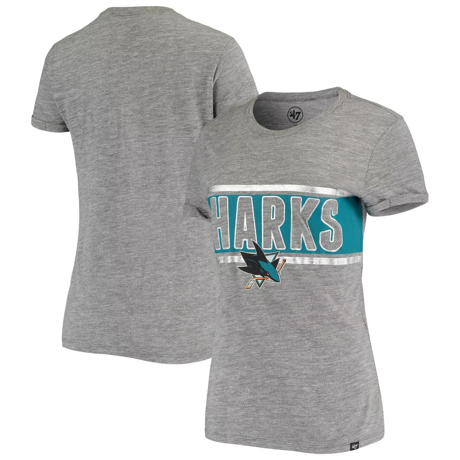 

Женская серая футболка с клатчем Hero Tri-Blend '47 San Jose Sharks