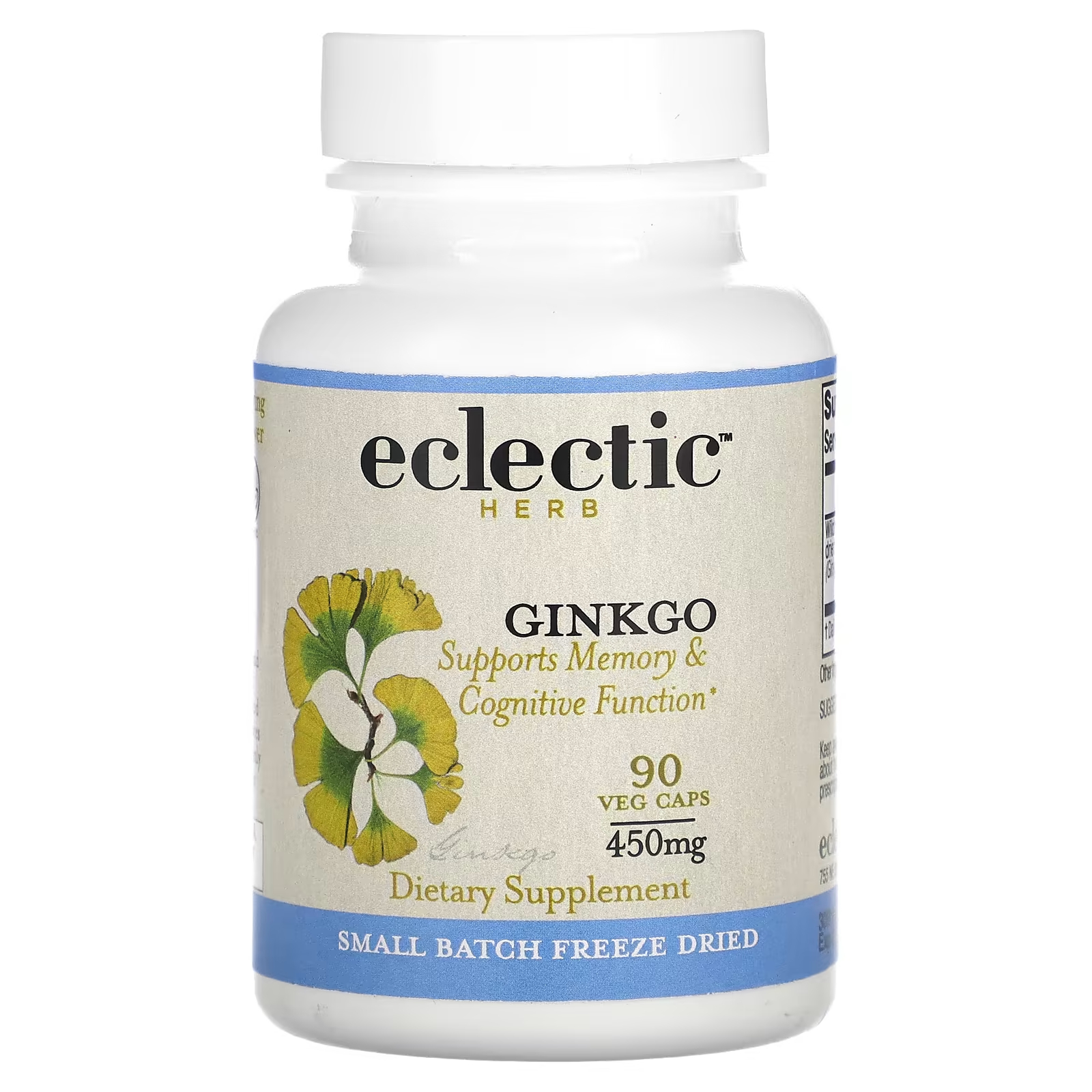 Гинкго Eclectic Institute 450 мг без экстрактов, 90 растительных капсул eclectic institute лиофилизированный хмель 200 мг 90 растительных капсул