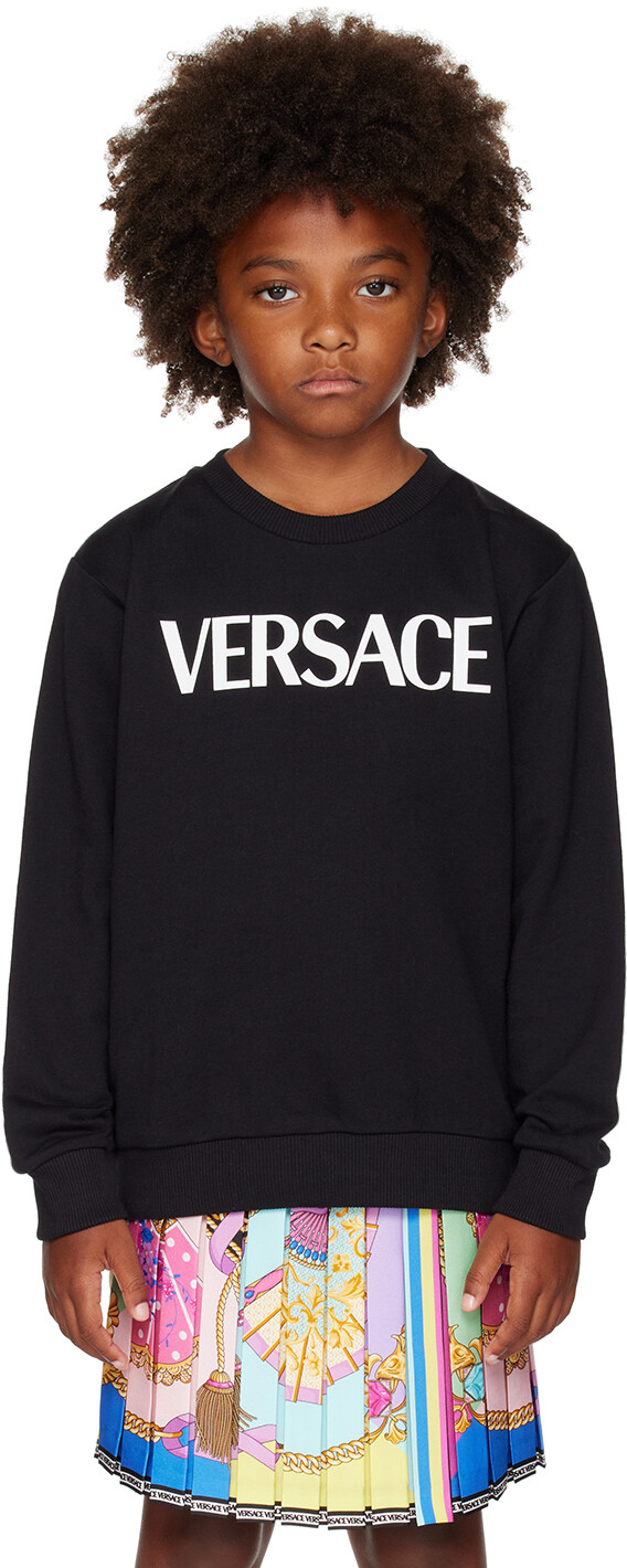 

Детский черный свитшот с принтом Versace