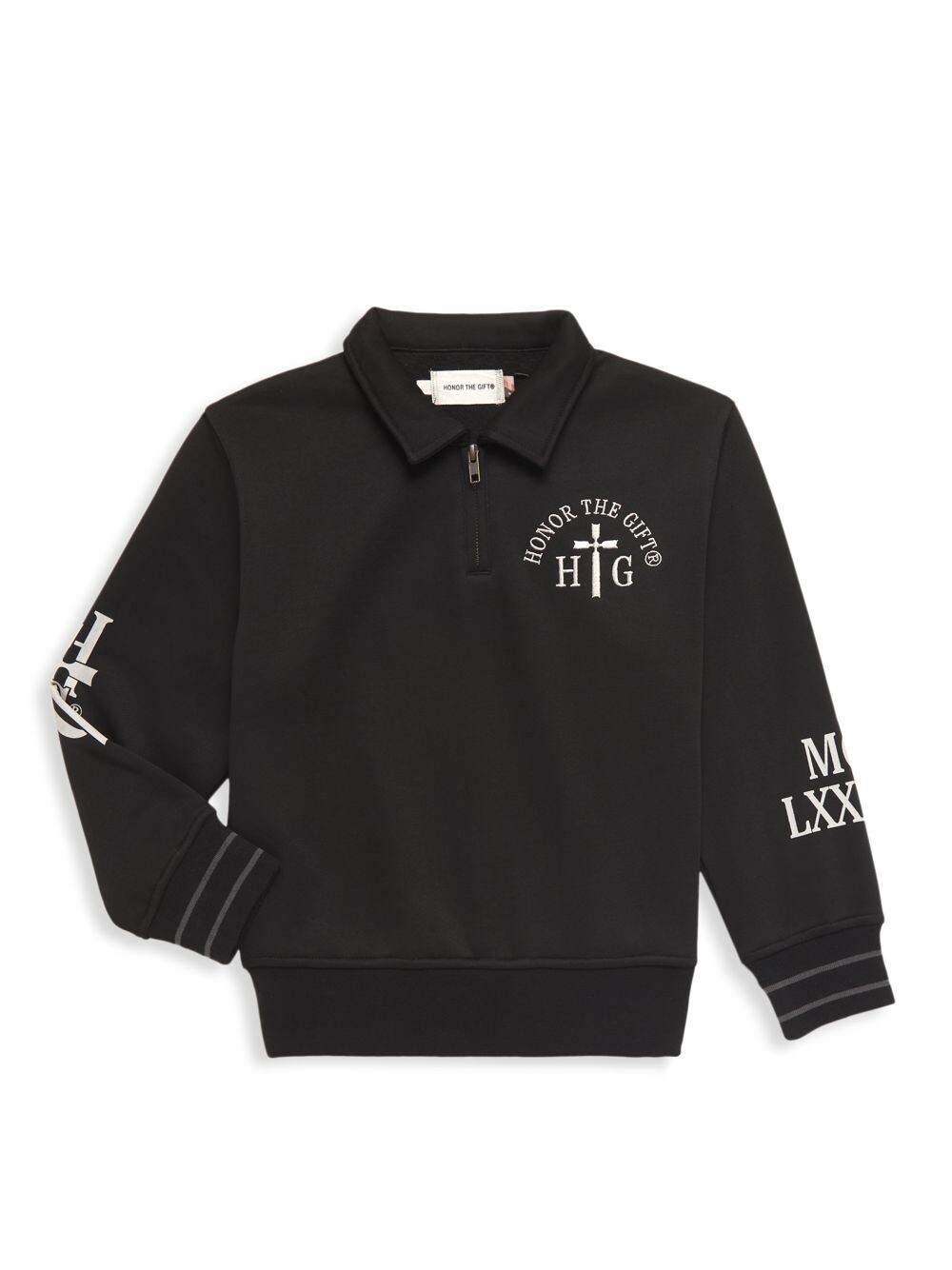 

Толстовка Henley для маленьких детей и подготовительной школы для детей Honor The Gift, черный