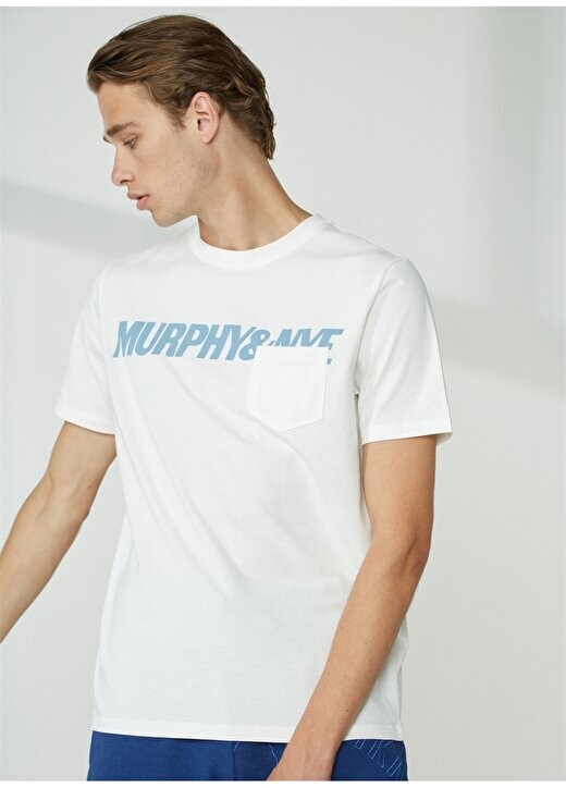 

Простая белая мужская футболка с круглым вырезом GAFF T-SHIRT Murphy&Nye, белый