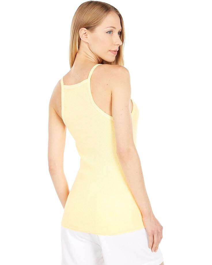 

Топ SUNDRY Strappy Rib Knit Tank Top, цвет Pigment Pop Orange