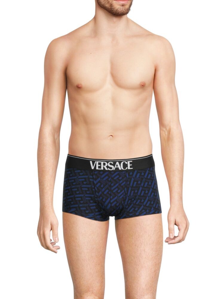 

Короткие боксеры с логотипом Versace, темно-синий