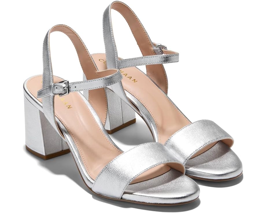 Туфли Cole Haan Josie Block Heel Sandal (65 mm), цвет Silver Leather туфли zara leather block heel бежевый