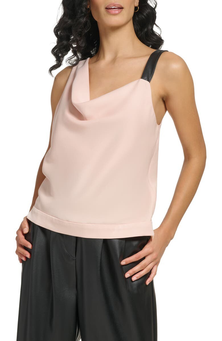 

Асимметричная майка с воротником-хомутом DKNY