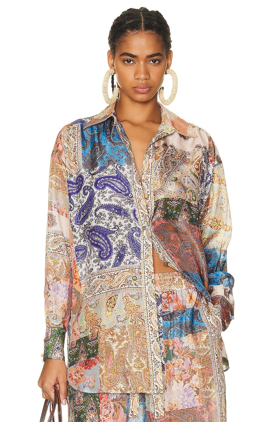 

Рубашка Zimmermann Devi Manstyle, цвет Patch Paisley
