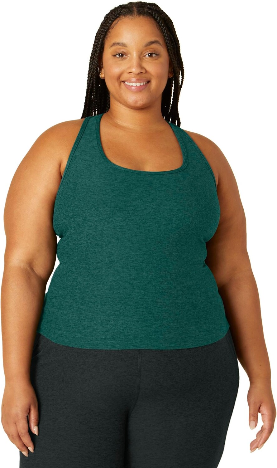 

Топ Beyond Yoga Plus Size Spacedye Racerback Tank, цвет Lunar Teal Heather