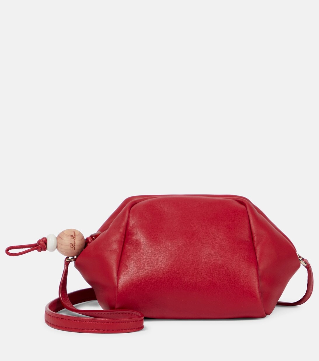 

Кожаный клатч Puffy Pouch маленького размера Loro Piana, красный