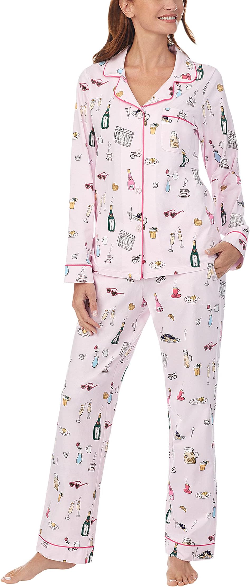 brunch Классический пижамный комплект с длинными рукавами из органического хлопка Bedhead PJs, цвет Let's Do Brunch