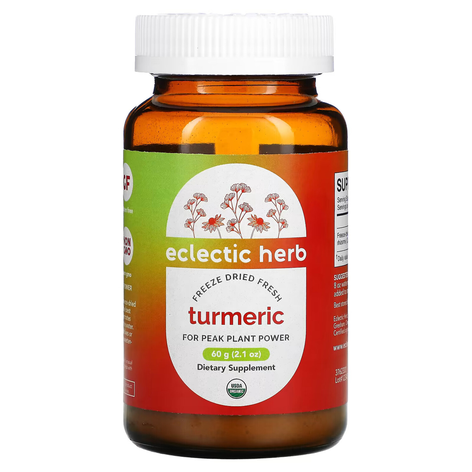 

Eclectic Institute, Turmeric, Whole Food POWder, 2.1 oz (60 g)